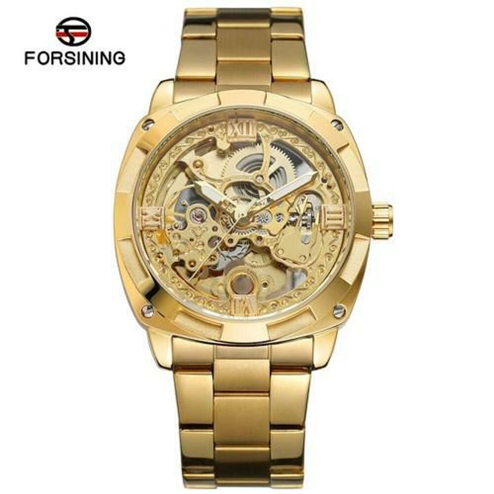 Forsining Transparent Mechanical Watch Blue Stainless Steel Skeleton Watch  Luxury Business Luminous Male Clock Orologio Uomo Relojes with Gift Box |  Wish