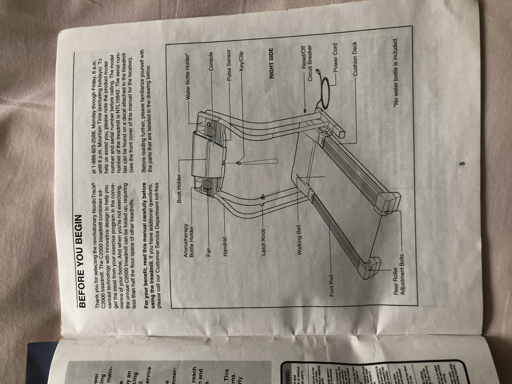 Nordictrack c2000 treadmill online manual