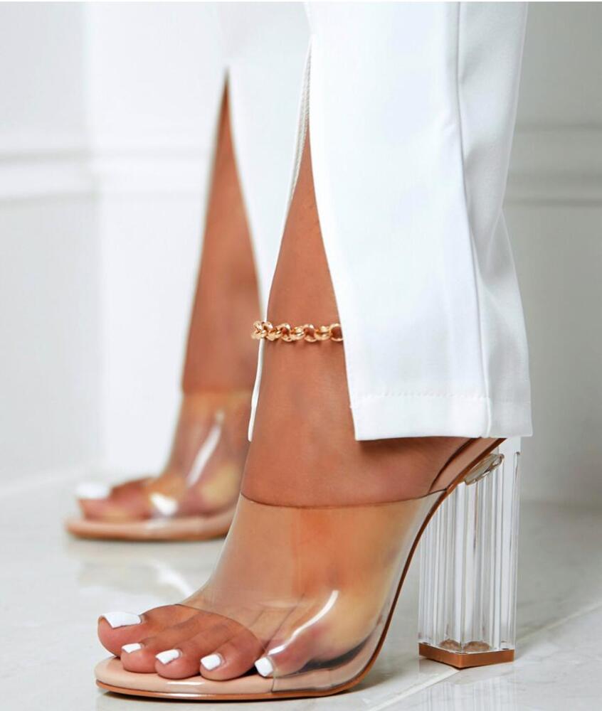 Transparent Glass heels Quality