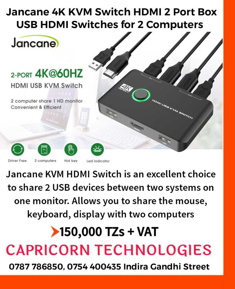 4K KVM Switch HDMI 2 Port Box, USB HDMI Switches for 2 Computers