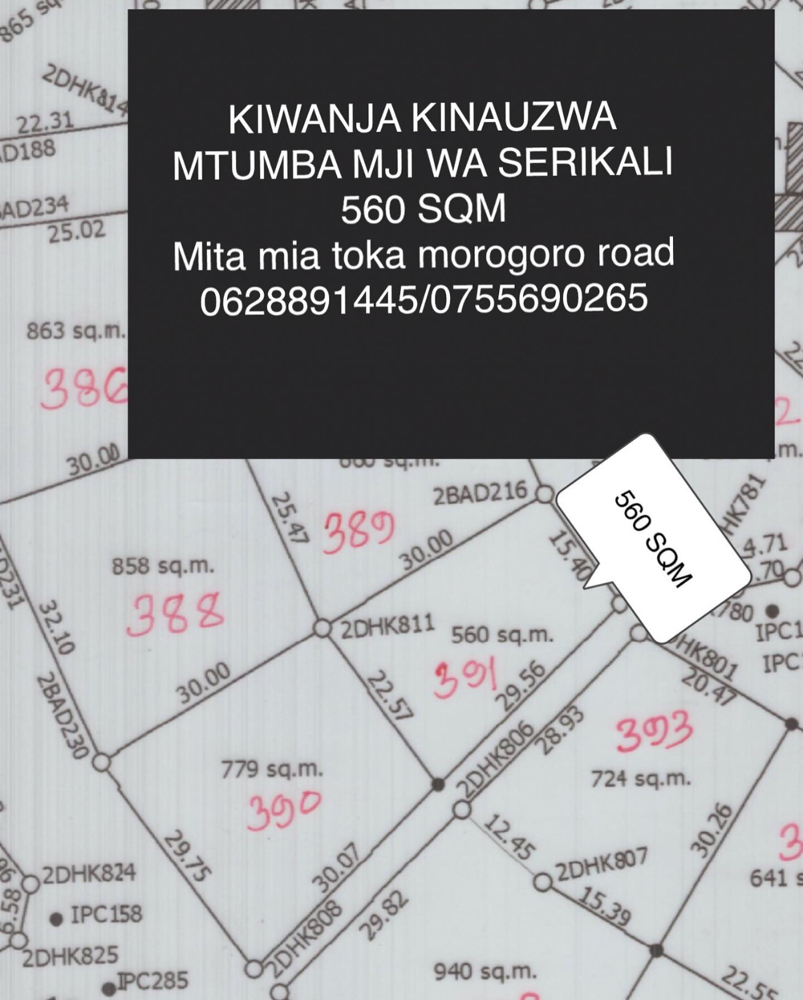 LAND/PLOT FOR SALE MTUMBA DODOMA URBAN Kupatana
