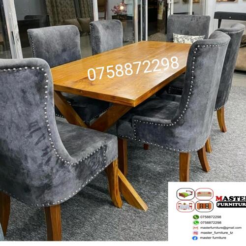 Dining table 6 chairs hardwood