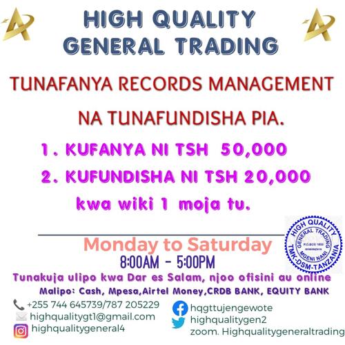 Tunafanya na kufundisha Records Management