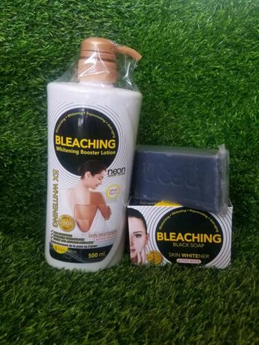 BLEACHING WHITENING BOOSTER LOTION AND BLACK SOAP