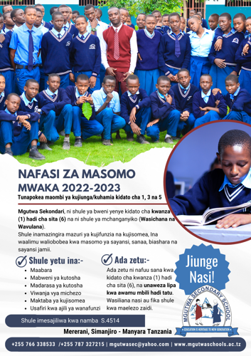 NAFASI ZA MASOMO