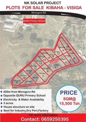 PLOTS FOR SALE KIBAHA VISIGA