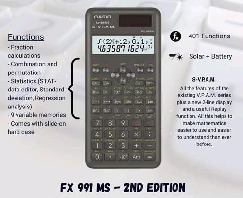 Scientific function calculator fx-991ms ²nd edition