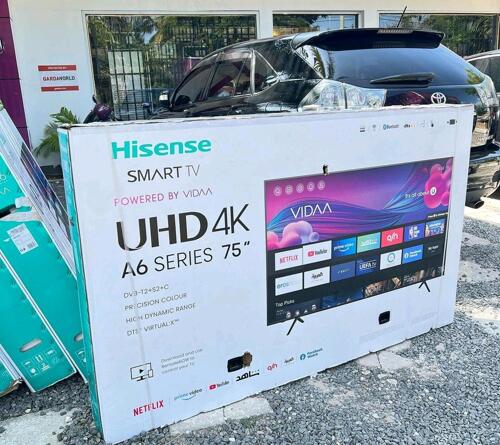 Hisence 75 smart 4K UHD A6 series(Frameless)...5,200,000/=