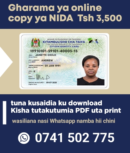 NIDA ONLINE COPY KARIBU SANA