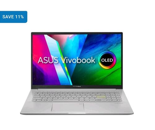Asus Vivobook 15 OLED K513EQ-OLED105T Laptop – Core i5 2.4GHz 8GB 512GB 2GB Win10 15.6inch FHD Silver