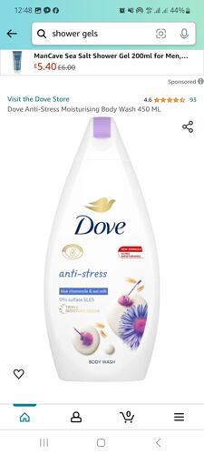 Dove shower cream