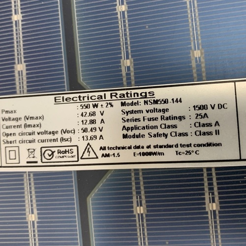 New Navitas 550W Solar Panel