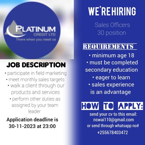 Sales officers position