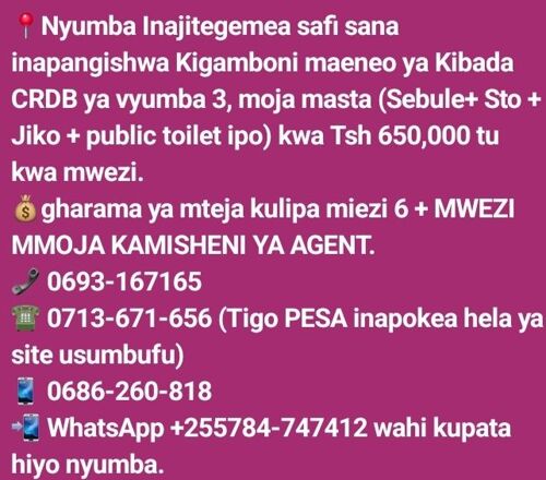 Kigamboni rental 