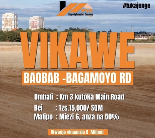 Viwanja vinauzwa vikawe baobab bagamoyo