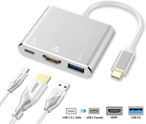 Type C to HDMI + USB + Type C adapter