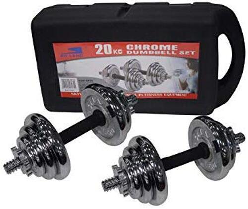 20kg York Chrome Dumbbell Set i.e 10@