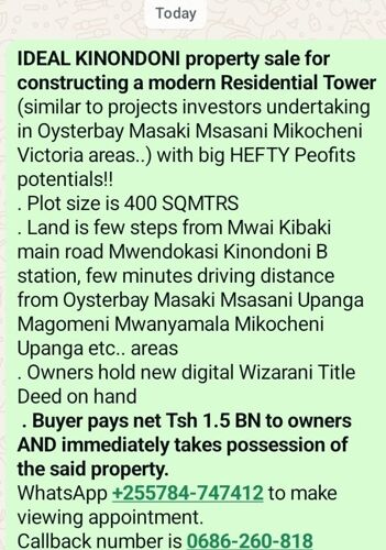 KINONDONI PRIME LOCATION 