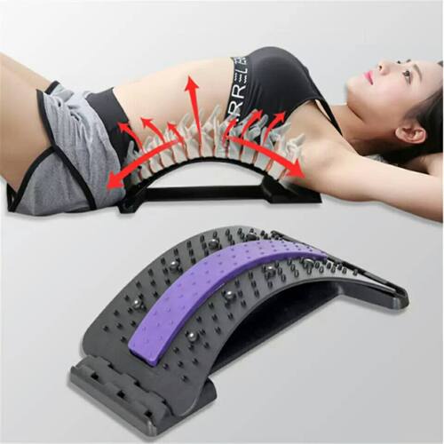 Back Massager Stretcher Lumbar Support Spine Pain Relief Chiropractic Tool