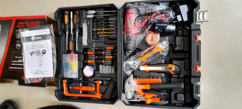 TOOLBOX SET + RICHARGIABLE DRILL VOLT 12