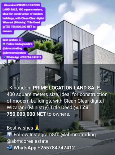 KINONDONI LAND SALE 