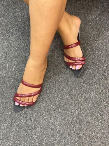 Red strip sandals