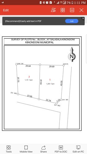 SALASALA 95,000 KWA SQM