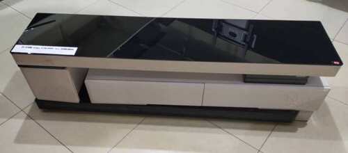 Black Glass Top TV Stand