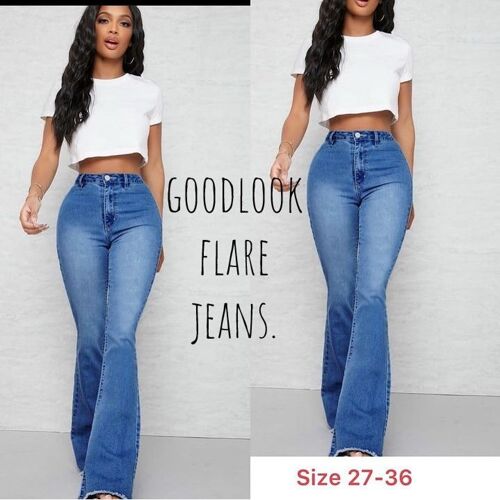 Flare high waist blue jeans 