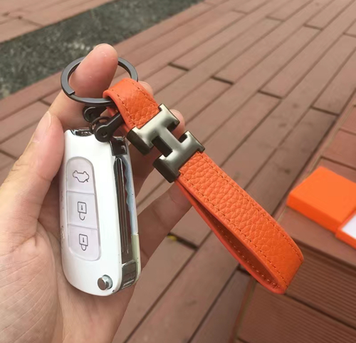 Hermes deals leather keychain