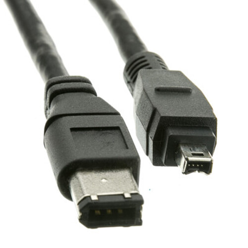 Firewire 400 6-pin/4-pins cable, IEEE-1394a, Black