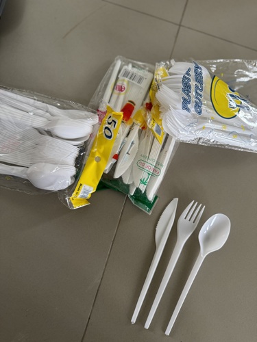 Plastic spoons, fork & knife