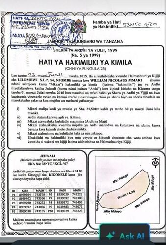 Shamba linauzwa eka 80. 