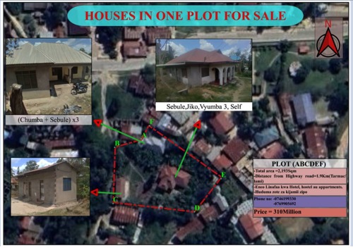 3houses in one plot for sale 