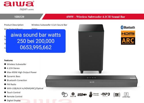 Aiwa sound bar watts 250