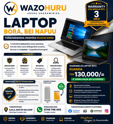 LAPTOP BEI NAFUU