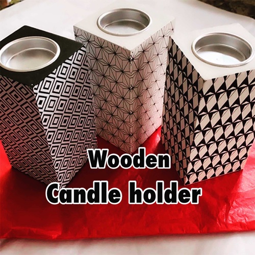 Candle Holders Wooden 3 Pices