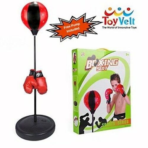 Kids Boxing Toy Set Punching Ball Hand Pump Gloves Adjustable