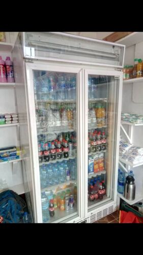 Display fridge double doors