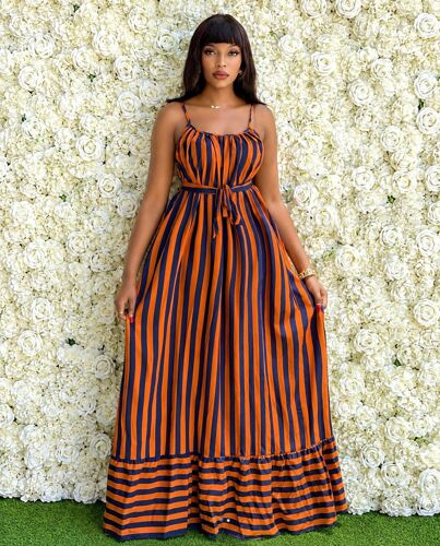 STRIPED SOLERSUN MAXI DRESS 