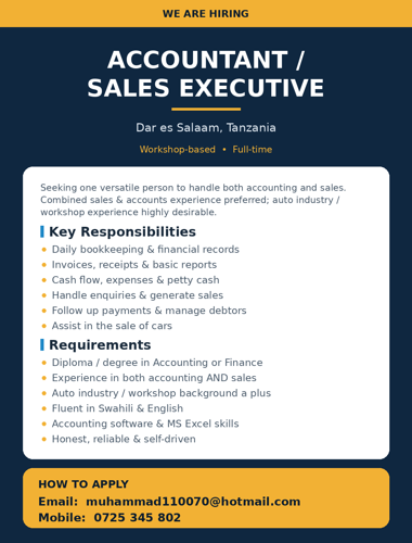 Accountant / Sales Executive
