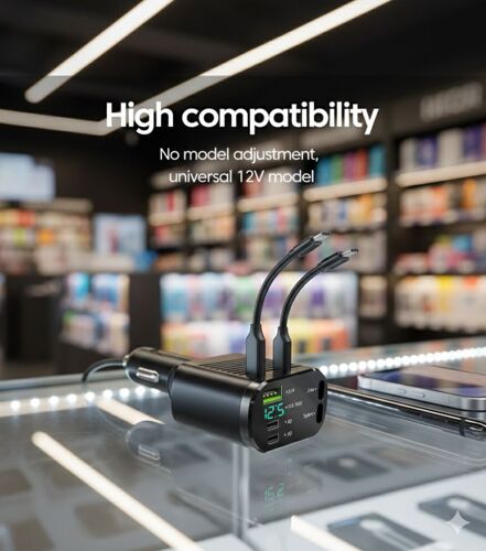 RECTACTABLE CAR CHARGER 