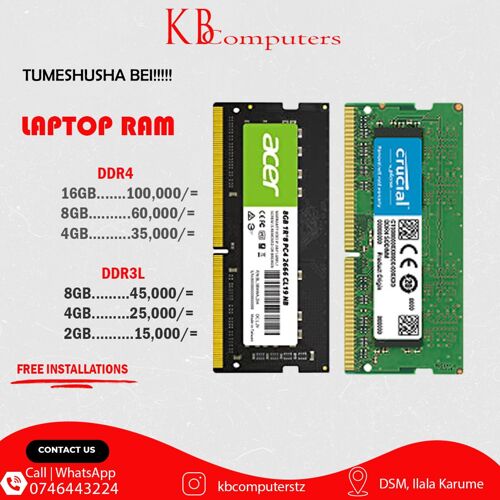 RAM za Laptops Bei Ya Dubai