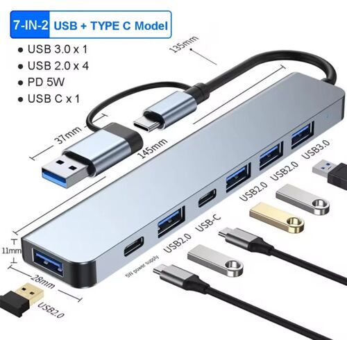 7 in 1 Usb Cable Hub 