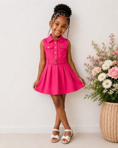 DENIM KIDS DRESS + BELT 
