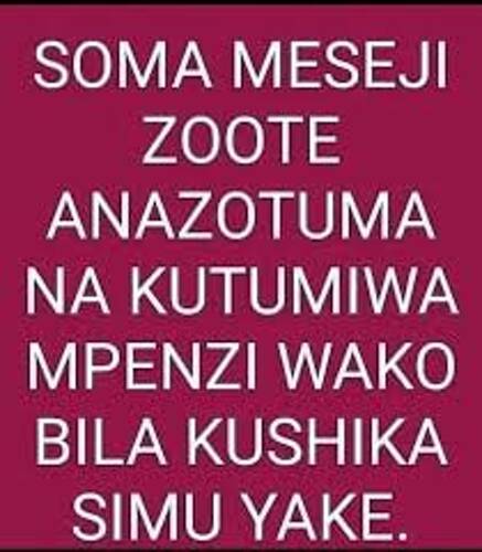 SOMA SMS ZA MPENZI WAKO