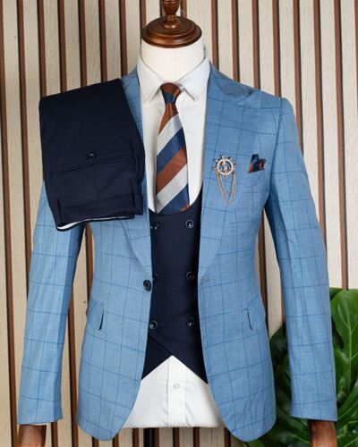 Suti ya kiume ya light blue