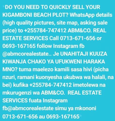 SELL BEACH PLOT 