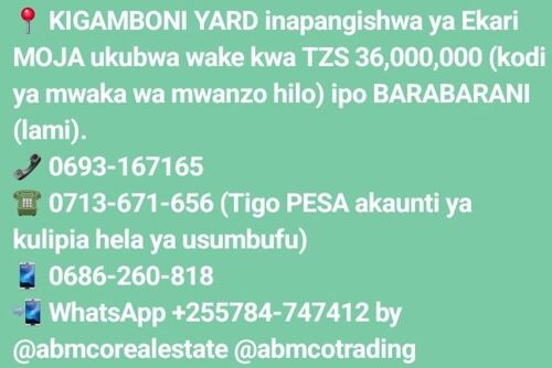 KIGAMBONI YARD RENTAL