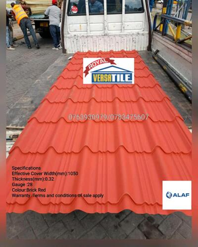 Royal Versatile 28G Tile Red Textured Roofing Sheet